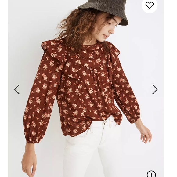 Madewell Tops - Madewell Ladder-Trim Ruffle Top Homestead Bouquet